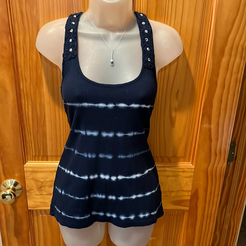 Venus Lace & Rhinestone Racerback Tank Top - Picture 3 of 13